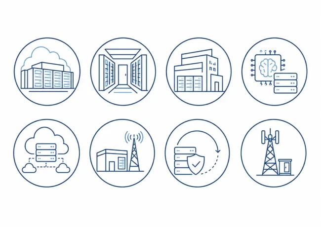 Blue Infrastructure Icon Grid