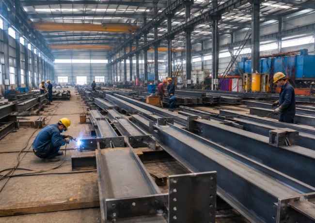 Steel Fabrication Workshop Welding Scene