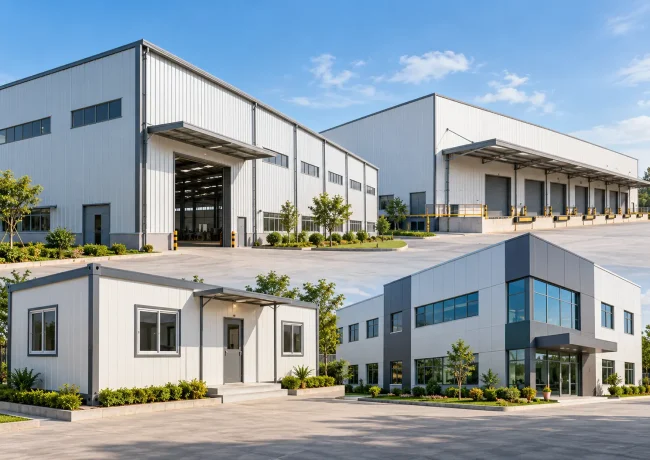 Applications of EPS sandwich panels in industrial buildings, warehouses, prefabricated offices, and commercial buildings